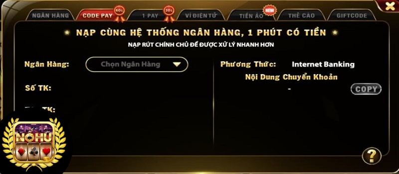 Nạp tiền thông qua Code Pay