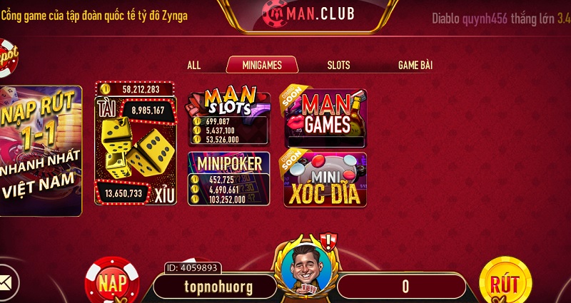 Cổng game Man Club sở hữu những mini game hot nhất thời điểm hiện tại