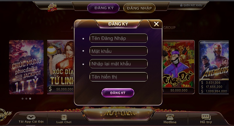 Các bước đăng ký tài khoản chính chủ game bài trực tuyến