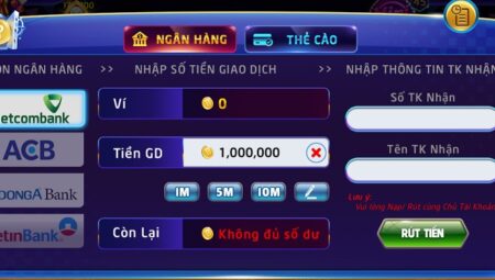 Hình thức rút tiền qua ngân hàng tại cổng game bài Rikvip