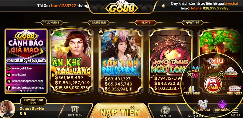 Sản phẩm cá cược tại game nổ hũ Go88 được chia thành mấy loại?