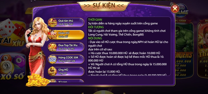 Siêu ưu đãi hoàn hũ chỉ có tại cổng game nổ hũ đỉnh cao Huto