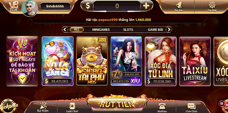 Chơi game tại V8 Club bạn sẽ nhận được nhiều quyền lợi hấp dẫn