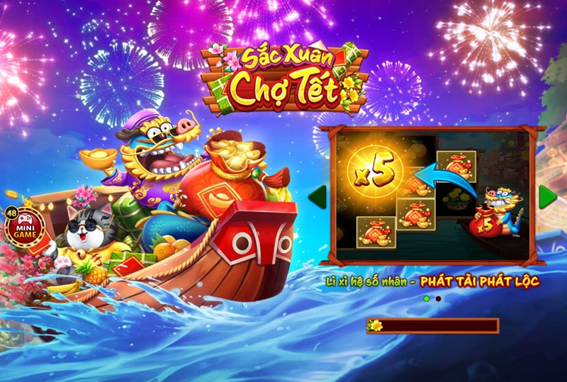 Sắc xuân chợ Tết tại cổng game Hit Club